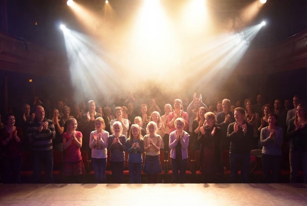 Public qui applaudit un spectacle